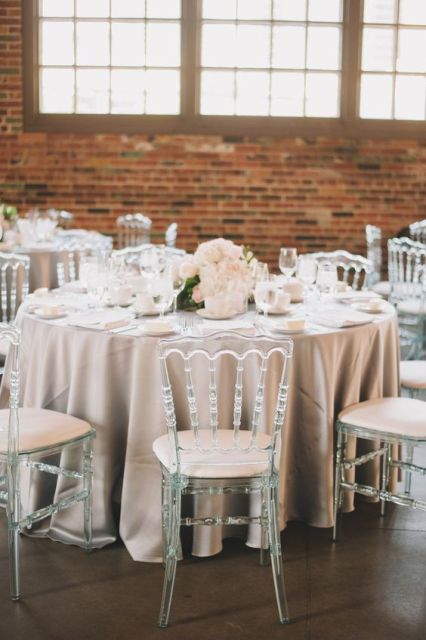 Stunning lucite wedding chairs