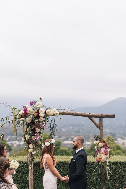 Touching Wedding With Greenery Decor Elements And Chic Gowns