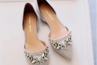 grey embellished flats are an amazing option to rock on a big day as they are super comfortable