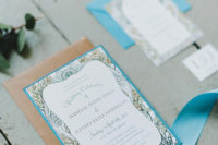 05 The stationery was blue with botanical prints