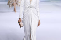 06 Ralph&Russo minimalist wedding dress with a plunging neckline and delicate detailing