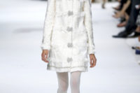 12 Giambattista Valli presented a white wedding coat-dress with silver detailing for outdoor ceremonies
