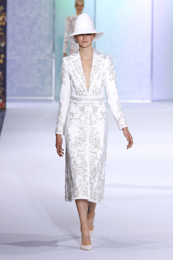Ralph&Russo wedding suit with a skirt and intricate embroidery