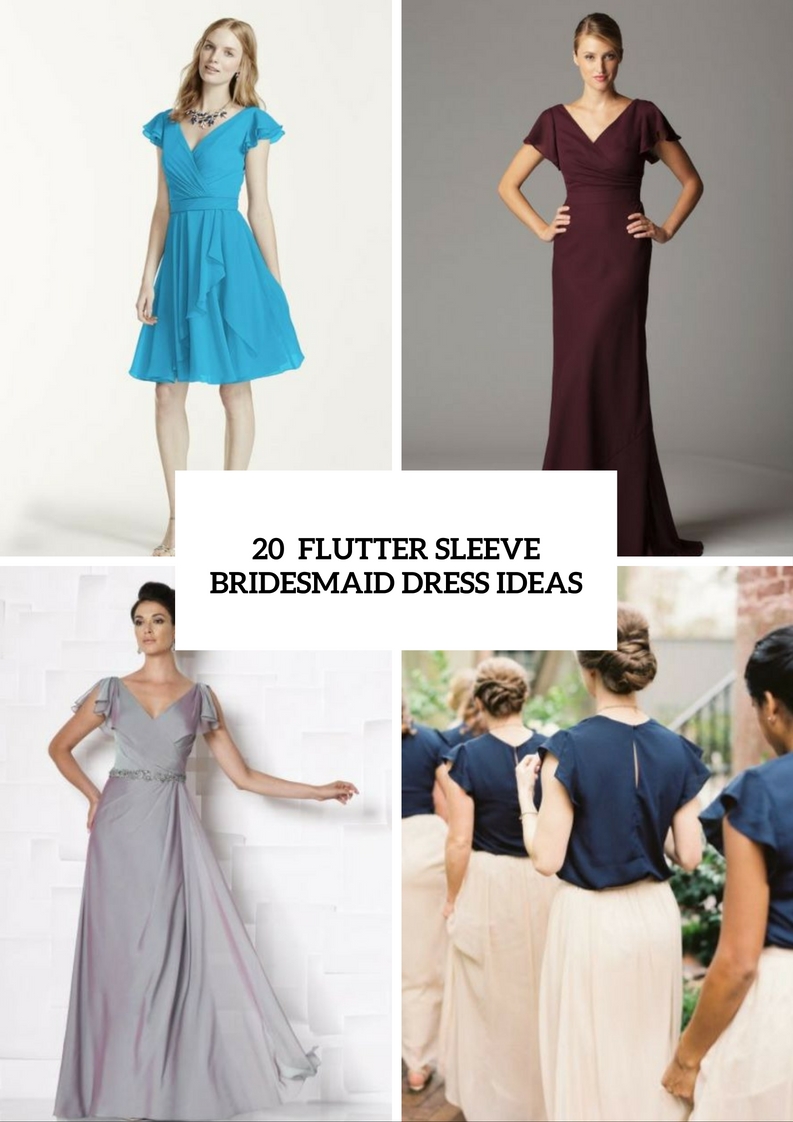 Touching Flutter Sleeve Bridesmaid Dress Ideas