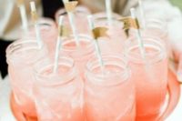 27 blush cocktails with gold stirrers