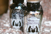 37 witches’ brew favors filled with alcohol