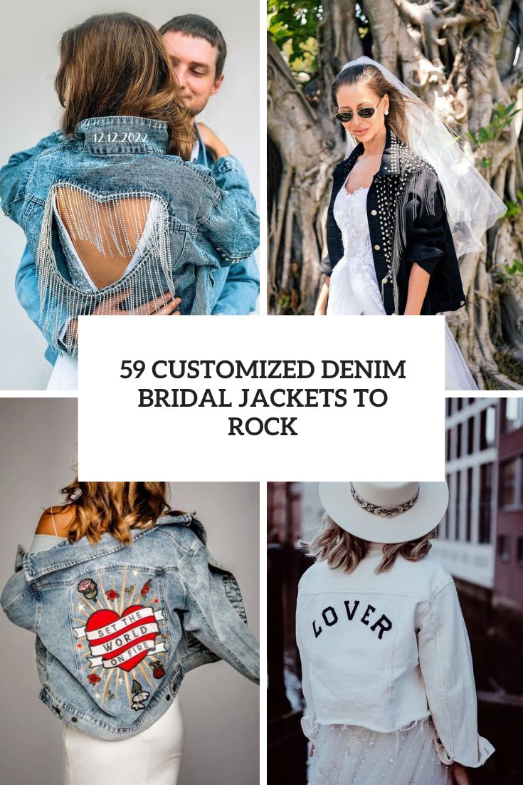 customized denim bridal jackets to rock cover