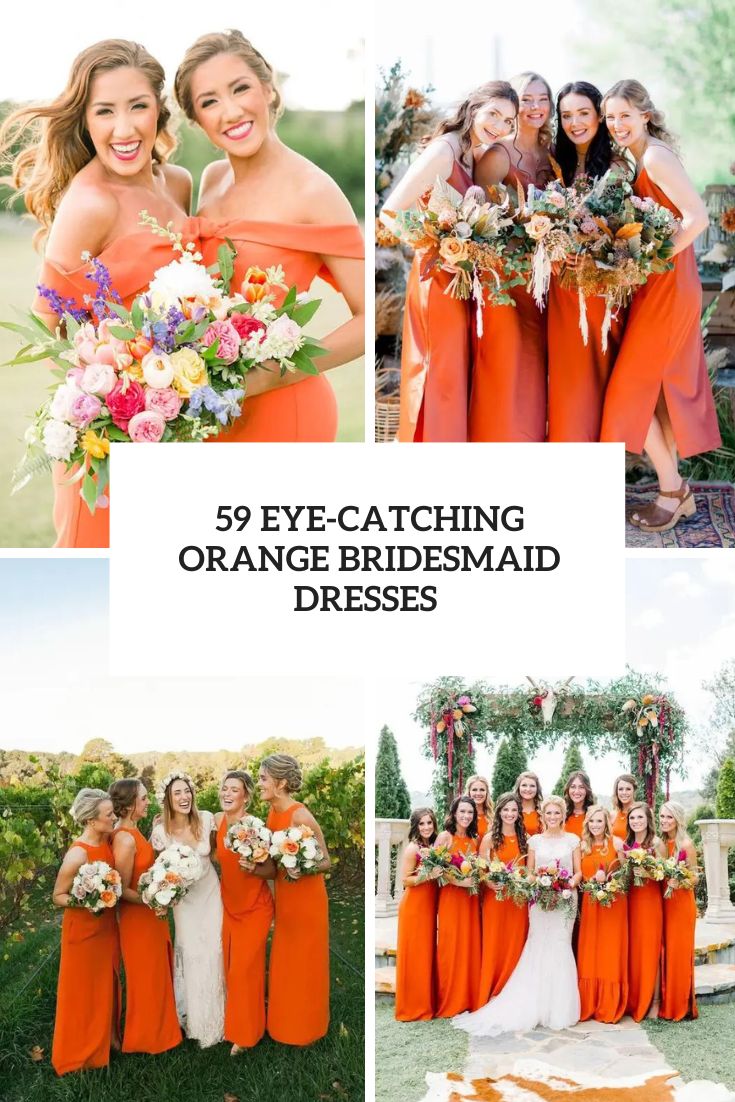 59 Eye-Catching Orange Bridesmaid Dresses