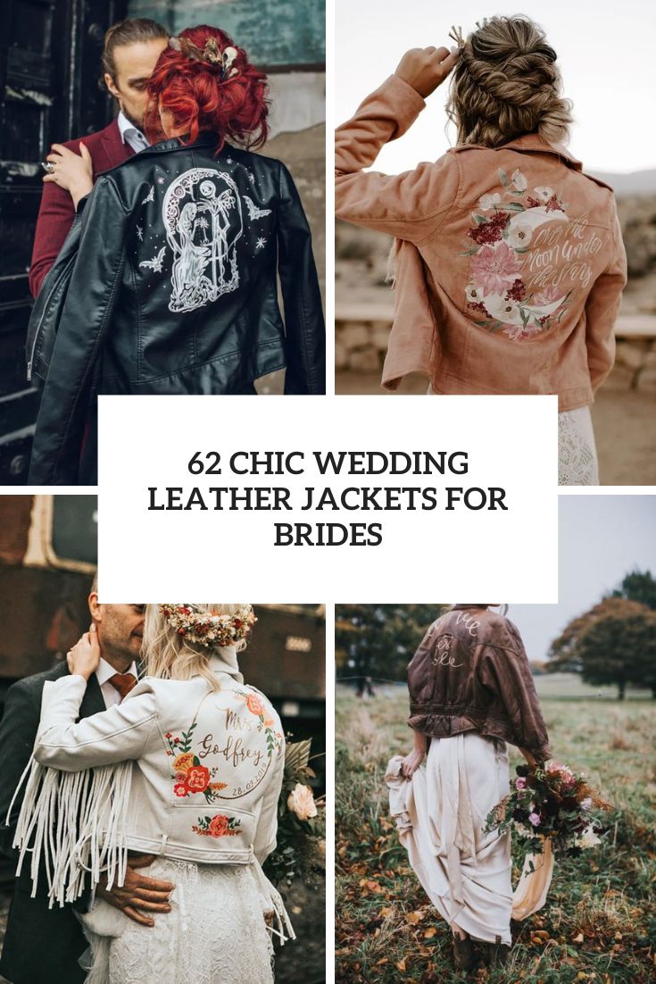 chic wedding leather jackets for brides cover