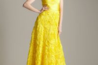Bright strapless maxi dress