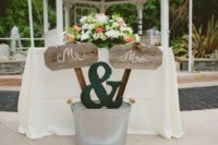 Creative sign for Mr and Mrs table