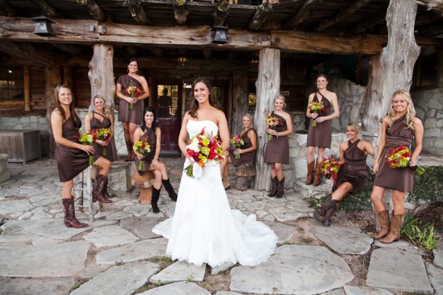 Dresses with cowboy boots for country theme weddings