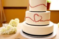Elegant three tiered wedding cake