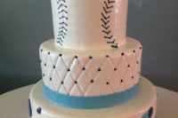 Funny baseball themed cake with cake toppers