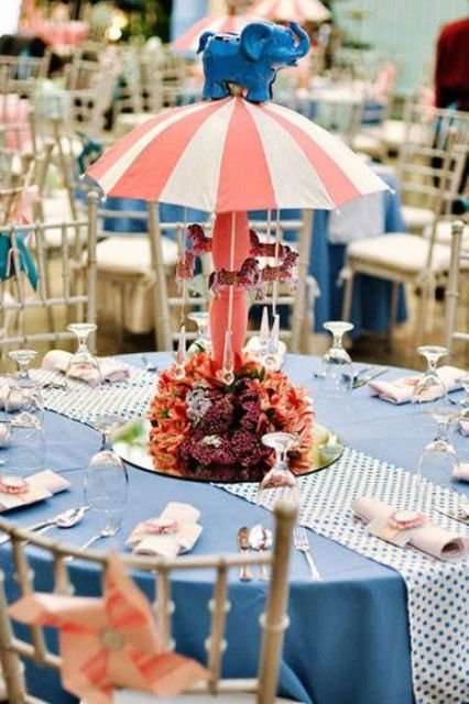 Funny centerpiece with handmade carousel