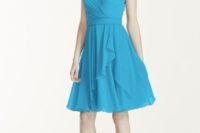 Girlish colored knee-length dress with sandals