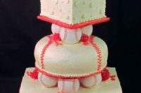 Original three tiered cake with baseball decor