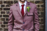 Tweed jacket groom attire