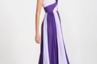 Purple and white maxi dress