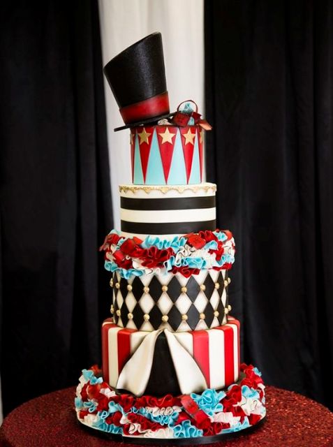 Stylish four tiered wedding cake