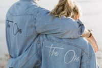 bleached denim jackets for the couple with a little bit of customizing are an amazing casual touch