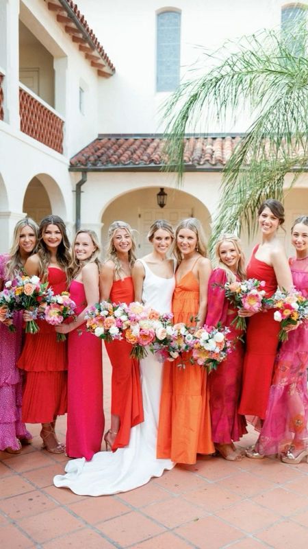 59 Eye-Catching Orange Bridesmaid Dresses - Weddingomania