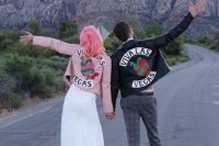 matching personalized leather jackets – a pink and a black one – will make your look ultimate