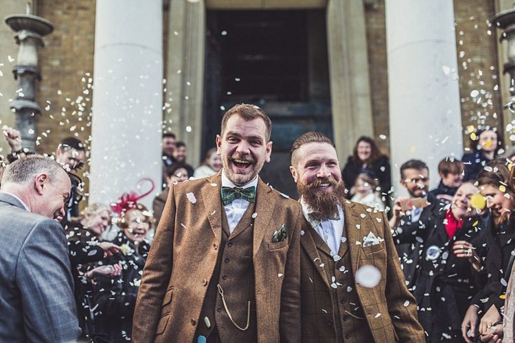 Stylish Winter Gay Wedding With Grooms In Tweed
