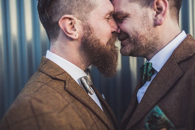 Stylish Winter Gay Wedding With Grooms In Tweed