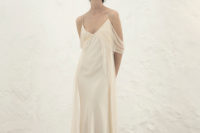 03 Silk gown with tulle inserts looks very flowing and light, and silk is timeless