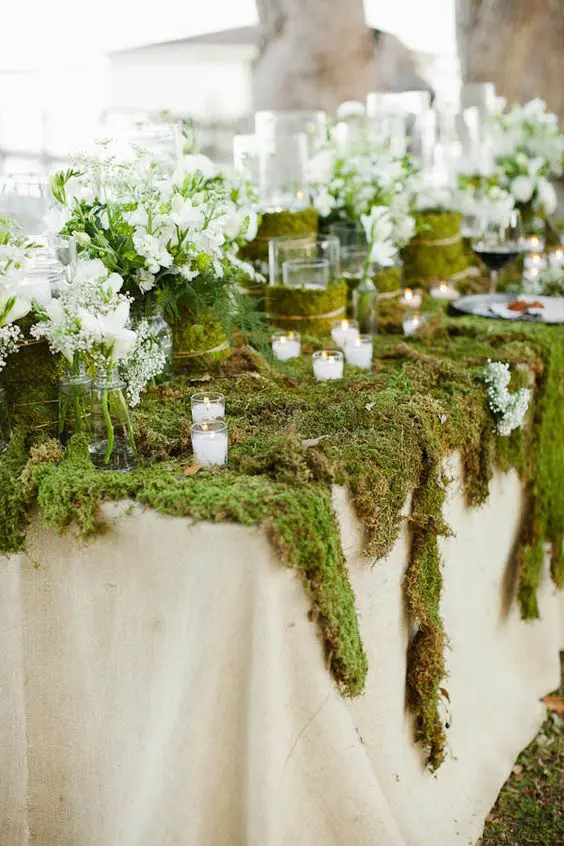 moss covered table is right what you need for a forest or garden table