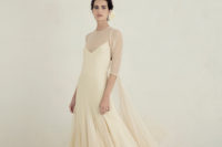 06 Illusion neckline dress of tulle and satin with a tulle bolero