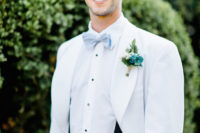 06 The groom was wearing a serenity blue belt, bow tie and boutonniere, wwhich looked amazingly refreshing