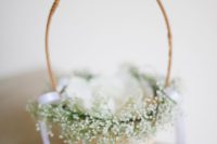 06 flower girl basket decorated with baby’s breath