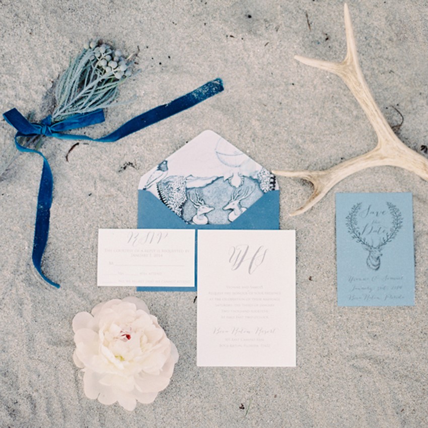 Blue beach wedding leaves a frosty impression