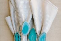 09 turquoise geode napkin rings for chic table decor