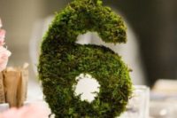 10 moss table numbers for woodland and garden weddings
