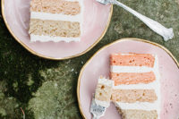 11 The cake is ombre pink inside, such a cool and trendy idea