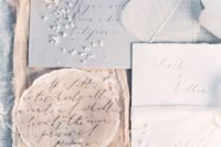 11 coastal wintry wedding stationery with calligraphy