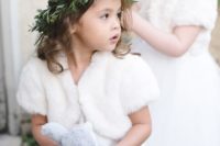 14 fur vests with cap sleeves for flower girls