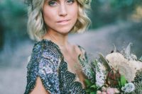 14 subtle and neutral wildflower crown for woodland winter brides