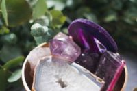 15 bold geode and gem wedding centerpiece – just place some rocks in a bowl