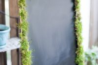 18 chalkboard with moss as a guest book