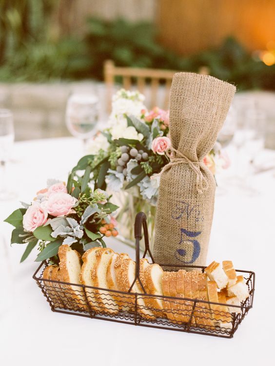 wire baskets may be used for serving food, for example, bread
