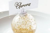 24 glitter ornament place card holders