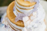 24 naked wedding cake with sugar crystals is a very delicate cakery piece