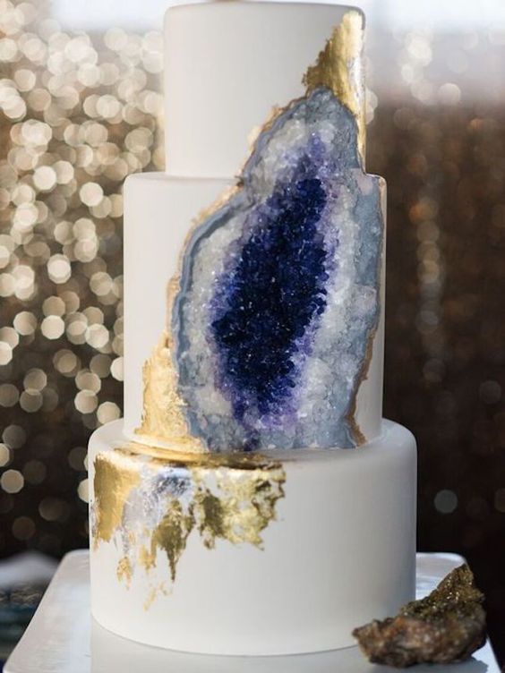 purple geode with a gilded edge is sure to attract everybody's attention