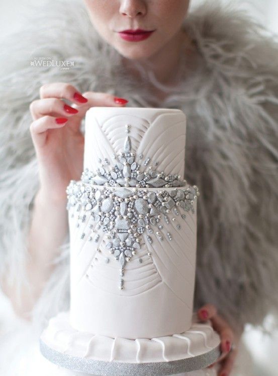 embellished wedding cake reminding of a fairy-tale one