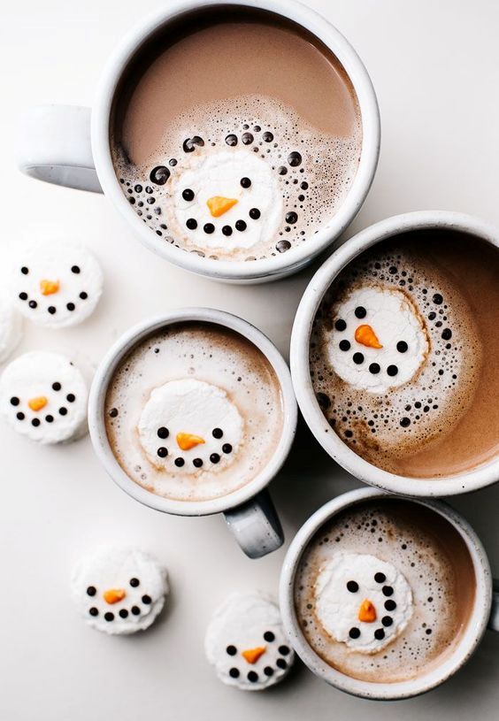 marshmallow snowmans for hot chocolate are too cute