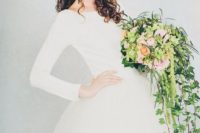 27 simple wedding dress with a plain top and a tulle skirt for a modern bride